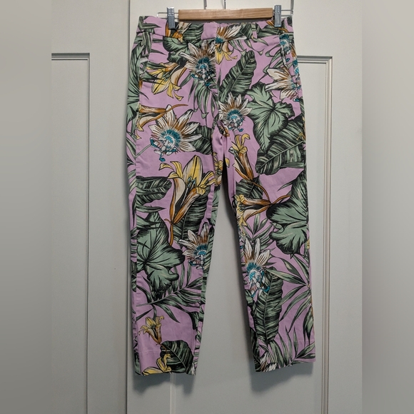 J. Crew Pants - J.Crew Floral Print Pants in Pink and Green